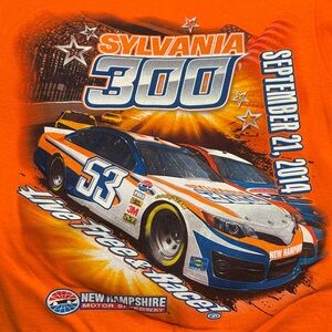 Vintage Sept 21, 2014 NASCAR racing Delta Orange Racing Car Graphic Tee Size M